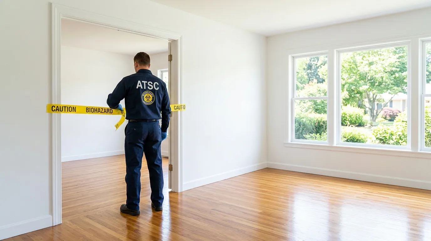 Certified biohazard cleanup crew performing Trauma Scene Cleanup in East Orange